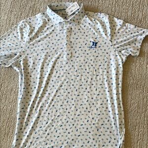 Men's Johnnie O Kapalua Blue Patterned Polo Shirt